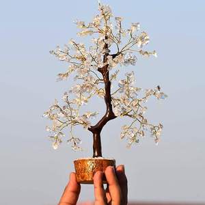 ต้นควอทซ์คริสตัลธรรมชาติสีใสสำหรับตกแต่งบ้านคริสตัลฮวงจุ้ยคริสตัลรูปต้นอัญมณีอินเดีย - Product Image 2