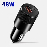 Chargeur de voiture mini 48W PD30W QC3.0 double port USB-C USB-A à charge rapide pour iPhone 17 16 15 Pro Max Samsung iPad