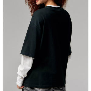 T-shirt poids lourd de qualité supérieure pour hommes T-shirt à manches longues à double couche Nouveau style personnalisé T-shirt à manches double pour garçons - Product Image 5