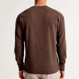 T-shirt noir pour homme à manches longues double couche, coupe épaules tombantes, haute qualité, tendance, grammage lourd, style mode - Product Image 5