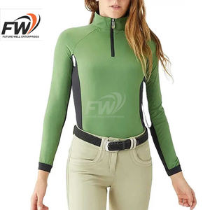 Camiseta Deportiva OEM para Montar a Caballo, Ropa Ecuestre para Mujer, Camisa de Golf con Cierre de Cremallera - Product Image 5