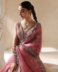 Lehenga Choli Anarkali de Lujo con Bordado Intenso para Mujer, Estilo Nupcial, para Recepción de Bodas, Atuendo Formal, Sin Arrugas - Product Image 5