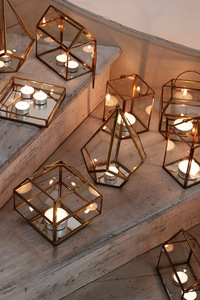 Modern Luxury Natural Eco-Friendly Brass and Glass Terrariums <b>Candle</b> <b>Holders</b> in Different Shapes Sizes for Hanging Table Decor - Product Image 4