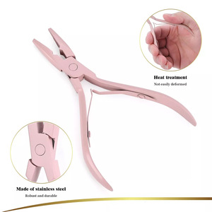 Pince de coiffure Microlink rose attachée à la main de haute qualité outil de perles antidérapant en acier inoxydable durable pour les extensions de cheveux - Product Image 4