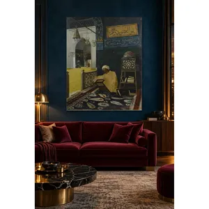 Fida Osman Hamdi Bey Hodja lisant le Coran dans une mosquée, impression sur toile - Product Image 1