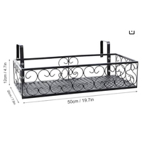 Jardinière créative de qualité en fer noir, cage à plantes en acier, balcon, fenêtre, porte-fleurs, décoration de jardin ornementale, pot