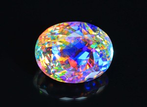 Tuyệt vời tổng hợp Mystic thạch anh mặt đá quý kích thước lớn hình dạng hình bầu dục thần bí đá quý cũng đánh bóng thạch anh để làm đồ trang sức - Product Image 3