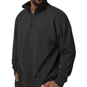 เสื้อฮู้ดผู้ชายแบบซิปครึ่งตัว คุณภาพสูง สไตล์สตรีทแฟชั่นสำหรับฤดูหนาว ผลิตจากผ้าหนา ผสมผ้าฝ้ายและโพลีเอสเตอร์ ขายส่งยอดนิยม - Product Image 6