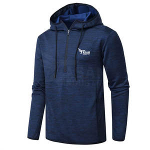 <b>Quarter</b> <b>Zip</b> Hoodie Half <b>Zip</b> Pullover Warm Fabric Stylish Fit for Daily Activities <b>Quarter</b> <b>Zip</b> Hoodies - Product Image 2