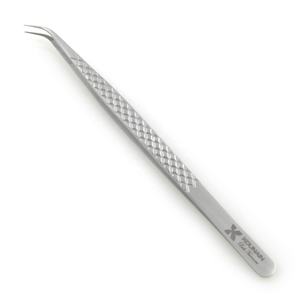 Kounain Pince à cils en acier inoxydable de 14cm de qualité professionnelle Isolation fine 45 degrés Sharp Satin Nano Fiber Pointed for - Product Image 2