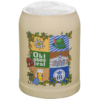 Chope à bière en grès 0,5 L, cadeau du festival Hofbrauhaus Munich, design collage classique Oktoberfest, haute qualité, faite à la main pour hommes