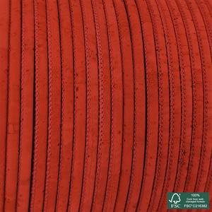 Cordon de liège rond rouge corail de qualité supérieure - Product Image 3