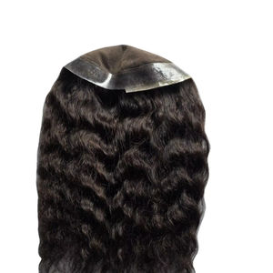 Topper de Cabello Humano Remy 100% con Ondas Profundas y Monofilamento para Mujer, Cabello Taz BD Importado de Bangladés - Product Image 3