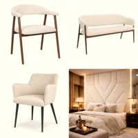 Canapé gonflable modulaire en mousse bouclée 3 places |   Canapé d'angle moderne en forme de L |   Tissu d'ameublement personnalisé avec dossier capitonné, garantie 10 ans, pour villa
