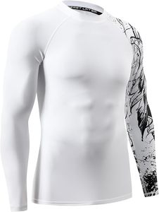 Rashguard de manga larga personalizable para hombre, alta calidad, 50 + UPF, protección solar UV, compresión de secado rápido, camiseta de entrenamiento de gimnasio suave - Product Image 3
