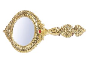 Miroir mural en métal doré à forte valeur ajoutée avec cadre décoratif Décoration intérieure pour l'exportation d'espaces en laiton - Product Image 4