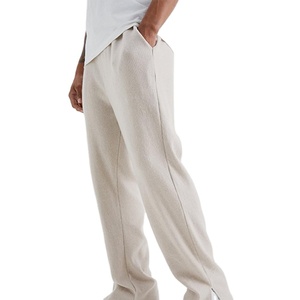Pantalon de survêtement en toile de haute qualité, style droit personnalisé, OEM, pour homme, décontracté, design automne, logo uni, pour la course à pied - Product Image 2