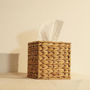 Eco friendly tissue box cover natural <b>water</b> hyacinth storage <b>container</b> for napkin paper with customise logo - Product Image 3