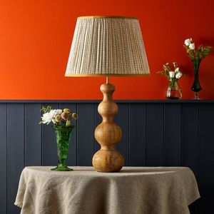 Giá tốt nhất bằng gỗ đèn bàn với vòng vải bóng râm được sử dụng cho nhà văn phòng Tabletop trang trí - Product Image 1