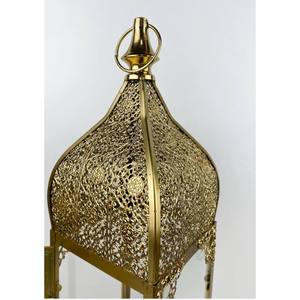 Lantern Gold Colour Hotel Decoration Wholesale Indian Handicraft Metal Arabian Home Decorative Lantern - Product Image 2