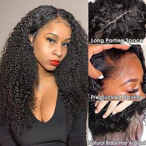 Perruque en dentelle HD avec cheveux humains vierges à l'aspect mouillé, vagues d'eau, avec mèches alignées sur la cuticule et ligne de cheveux pré-épilée - Product Image 2