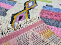 Auténtica Alfombra Marroquí Boujaad 5x8, Hecha a Mano, de Lana Bereber Rosa, Estilo Boho Chic, Alfombras y Conjuntos de Alfombras Elegantes y Acogedoras