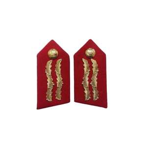WOK Eco-Friendly Good Quality Officers Red Brass Gorget <b>Gold</b> Embroidery Patches Custom Collar Patches <b>Gold</b> Bullion Embroidered - Product Image 1