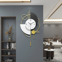Horloge murale suspendue en métal massif de style Art déco créative pour chambre à coucher, salon, bureau et décoration intérieure - Édition Ramadan et Anniversaire noire