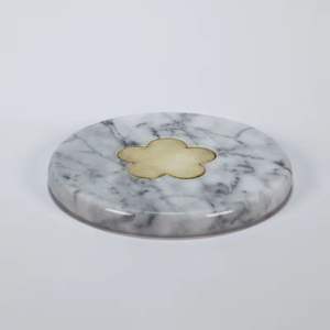 Manufacturers straight <b>hair</b> marble coaster coffee anti-hot multi-functional thermal insulation <b>ornaments</b> hand with base coaster - Product Image 1