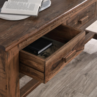 Konsolen tisch aus recyceltem Massivholz mit modernem Stil und drei Schubladen für Wohn möbel in der Eingangs werkstatt oder Wohnung
