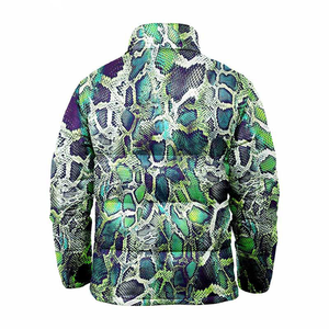 Chaqueta Acolchada Impermeable y Cortavientos con Capucha Verde y Azul, Chaqueta de Burbuja Cálida de Invierno Unisex, Ropa de Calle con Cremallera - Product Image 2