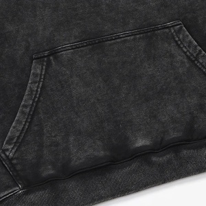 Top Qualité En Gros Distressed Hoodies Poids Lourd 100% Coton Hommes Solide À Capuche Surdimensionné Personnalisé Lavage À L'acide Hoodies pour Hommes - Product Image 2