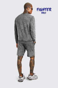 Sweat-shirt ras du cou en polyester vierge surdimensionné Sweat-shirt à manches longues en coton pour hommes - Product Image 6