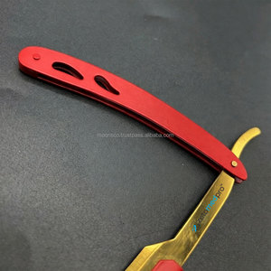 มีดโกนหนวดแบบตรงทรงตัดตรงสไตล์ตุรกี สีแดงทอง คุณภาพพรีเมียม สำหรับช่างตัดผม - Product Image 2