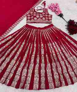Lehenga Choli en coton georgette de designer, imprimé brodé, dupatta multicolore, design moderne, lavable en machine, vêtement ethnique - Product Image 3