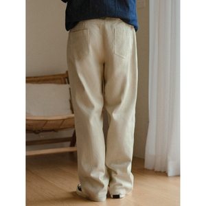 Vaqueros de mezclilla modernos y de moda para hombre, de corte recto, holgados, de pierna ancha, estilo urbano, ecológicos y transpirables, en color beige funky. - Product Image 6