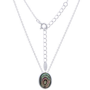 Collar de Cadena de Plata de Ley Radiante con Óvalo de Abulón para Regalos y Fiestas, Suministro al por Mayor desde Tailandia - Product Image 2