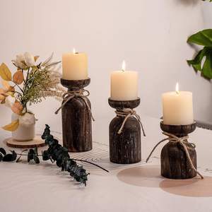 Candelabros de diseño de farol de madera hechos a mano para agregar un ambiente cálido a sus espacios de vida navideños Soporte de velas de Navidad - Product Image 6