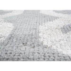 Alfombra Rectangular Tejida a Mano de Lana y Viscosa, Diseño Geométrico Abstracto en Gris y Negro, Modelo PKWV-16(OD) para el Hogar - Product Image 3