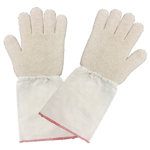 Gant en tissu éponge de coton avec manchette longue en toile, gant à cinq doigts en tissu éponge, gant résistant à la chaleur en tissu éponge - Product Image 1