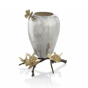 Fait à la main en aluminium métal rond fleur Vase Designer Style intérieur maison décorative élégant corail finition rustique mariages noël - Product Image 3