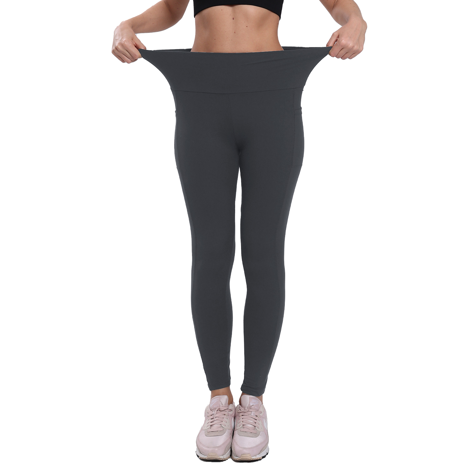 Women's High-Waisted Soft Yoga Pants No-See-Through Workout Leggings Tummy Control Seamless Solid Pattern Breathable