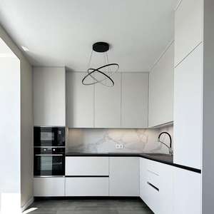 מודרני מלא לבן ידידותי לסביבה ארונות מטבח מודולריים בסגנון פשוט אלומיניום עיצוב ארונות עיצוב למטבח - Product Image 3