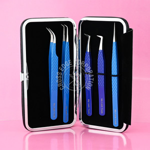 Pince à épiler d'extension de cils à pointe en fibre d'acier inoxydable à 90 degrés avec logo personnalisé cils de volume avec cils pointus fins et précis - Product Image 5