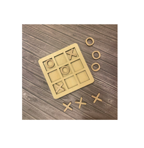 Juego de mesa de Tic Tac Toe de madera cuadrado de diseño superior con piezas redondas juego de alta calidad con recubrimiento de polvo rojo - Product Image 4