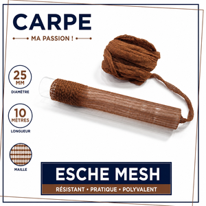 RECHARGE ESCHE MESH Marron 15mm 25mm 10 mètres Accessoires de protection pour la pêche à la carpe en eau douce et les techniques de pêche au fond - Product Image 2