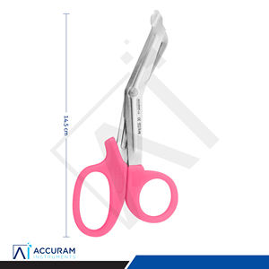 Tijeras Médicas para Trauma, Tijeras para Vendajes, Rosadas, 14.5 cm, Acero Inoxidable, Punta Roma Angulada, Emergencia, Cirugía, Hospital, Paramédicos, Enfermeras - Product Image 5