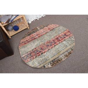 พรมขนแกะสีเบจแบบวินเทจขนาด3.6x3.6ฟุตดีไซน์แบบแอบสแตรกต์ทรงสี่เหลี่ยมผืนผ้าสำหรับห้องนอนห้องนั่งเล่นแผ่นรองทำจากยาง - Product Image 2