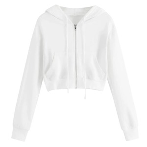 Sweat à capuche court pour femme de qualité supérieure manches longues fermeture éclair personnalisable pour une coupe parfaite décontracté hiver ODM en toute occasion - Product Image 1
