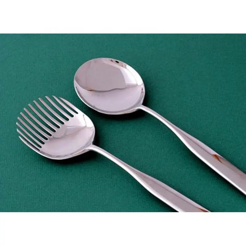 Insalatiere decorative in metallo placcato argento nuovo Design manici per insalata, inclusi Set di cucchiai e forchette per insalata